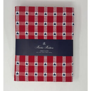 Brooks Brothers Americana Plaid Stars Tablecloth – 60x104 – Red, White & Blue